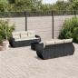 Preview: ARDEBO.de - 7-tlg. Garten-Sofagarnitur mit Kissen Schwarz Poly Rattan