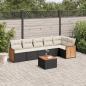 Preview: ARDEBO.de - 7-tlg. Garten-Sofagarnitur mit Kissen Schwarz Poly Rattan