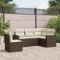 Preview: ARDEBO.de - 5-tlg. Garten-Sofagarnitur mit Kissen Braun Poly Rattan