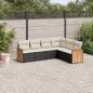 Preview: ARDEBO.de - 6-tlg. Garten-Sofagarnitur mit Kissen Schwarz Poly Rattan