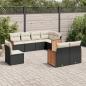 Preview: ARDEBO.de - 8-tlg. Garten-Sofagarnitur mit Kissen Schwarz Poly Rattan