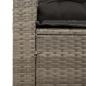 Preview: 3-tlg. Garten-Sofagarnitur mit Kissen Grau Poly Rattan