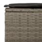 Preview: 3-tlg. Garten-Sofagarnitur mit Kissen Grau Poly Rattan