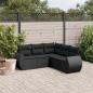 Preview: ARDEBO.de - 5-tlg. Garten-Sofagarnitur mit Kissen Schwarz Poly Rattan