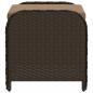 Preview: Gartenhocker mit Kissen Braun 58x46x46 cm Poly Rattan