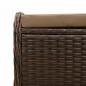 Preview: Gartenhocker mit Kissen Braun 58x46x46 cm Poly Rattan