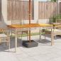 Preview: Gartentisch Beige 140x80x75 cm Poly Rattan Akazienholz