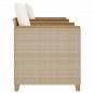 Preview: 3-tlg. Bistro-Set mit Kissen Beige Poly Rattan Akazienholz