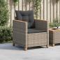 Preview: Gartensessel mit Kissen Grau Poly Rattan