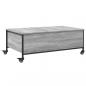 Preview: ARDEBO.de - Couchtisch mit Rollen Grau Sonoma 91x55x34 cm Holzwerkstoff