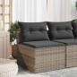 Preview: Gartensofas ohne Armlehnen mit Kissen 2 Stk. Grau Poly Rattan