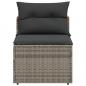 Preview: Gartensofas ohne Armlehnen mit Kissen 2 Stk. Grau Poly Rattan