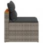 Preview: Gartensofas ohne Armlehnen mit Kissen 2 Stk. Grau Poly Rattan