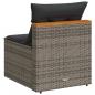 Preview: Gartensofas ohne Armlehnen mit Kissen 2 Stk. Grau Poly Rattan