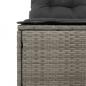 Preview: Gartensofas ohne Armlehnen mit Kissen 2 Stk. Grau Poly Rattan