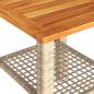 Preview: Gartentisch Beige 40x40x42 cm Poly Rattan Akazienholz