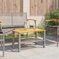 Preview: Gartentisch Grau 70x38x42 cm Poly Rattan Akazienholz