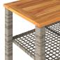 Preview: Gartentisch Grau 70x38x42 cm Poly Rattan Akazienholz