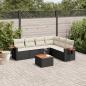 Preview: ARDEBO.de - 7-tlg. Garten-Sofagarnitur mit Kissen Schwarz Poly Rattan