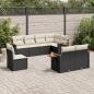 Preview: ARDEBO.de - 8-tlg. Garten-Sofagarnitur mit Kissen Schwarz Poly Rattan