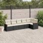 Preview: ARDEBO.de - 6-tlg. Garten-Sofagarnitur mit Kissen Schwarz Poly Rattan