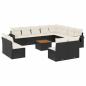 Preview: ARDEBO.de - 13-tlg. Garten-Sofagarnitur mit Kissen Schwarz Poly Rattan