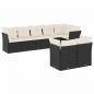 Preview: 8-tlg. Garten-Sofagarnitur mit Kissen Schwarz Poly Rattan