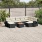 Preview: ARDEBO.de - 10-tlg. Garten-Sofagarnitur mit Kissen Schwarz Poly Rattan