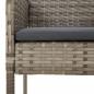 Preview: 7-tlg. Garten-Essgruppe mit Kissen Grau Poly Rattan