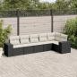 Preview: ARDEBO.de - 6-tlg. Garten-Sofagarnitur mit Kissen Schwarz Poly Rattan