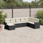 Preview: ARDEBO.de - 8-tlg. Garten-Sofagarnitur mit Kissen Schwarz Poly Rattan