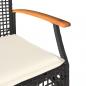 Preview: 3-tlg. Bistro-Set mit Kissen Schwarz Poly Rattan Akazienholz