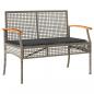 Preview: 4-tlg. Garten-Lounge-Set mit Kissen Grau Poly Rattan