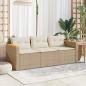 Preview: Gartensofa mit Kissen 3-Sitzer Beige Poly Rattan