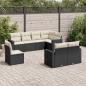 Preview: ARDEBO.de - 8-tlg. Garten-Sofagarnitur mit Kissen Schwarz Poly Rattan