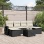 Preview: ARDEBO.de - 7-tlg. Garten-Sofagarnitur mit Kissen Schwarz Poly Rattan