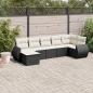 Preview: ARDEBO.de - 8-tlg. Garten-Sofagarnitur mit Kissen Schwarz Poly Rattan