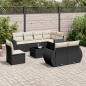 Preview: ARDEBO.de - 9-tlg. Garten-Sofagarnitur mit Kissen Schwarz Poly Rattan