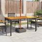 Preview: Gartentisch Schwarz 140x80x75 cm Poly Rattan Akazienholz