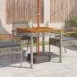 Preview: Gartentisch Grau 80x80x75 cm Poly Rattan Akazienholz