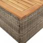 Preview: 3-tlg. Bistro-Set mit Kissen Grau Poly Rattan Akazienholz