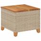 Preview: ARDEBO.de - Gartentisch Beige 45x45x37 cm Poly Rattan Akazienholz