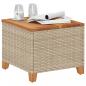 Preview: Gartentisch Beige 45x45x37 cm Poly Rattan Akazienholz