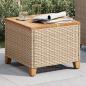 Preview: Gartentisch Beige 45x45x37 cm Poly Rattan Akazienholz