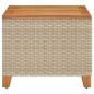 Preview: Gartentisch Beige 45x45x37 cm Poly Rattan Akazienholz