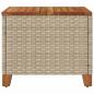 Preview: Gartentisch Beige 45x45x37 cm Poly Rattan Akazienholz