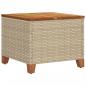 Preview: Gartentisch Beige 45x45x37 cm Poly Rattan Akazienholz