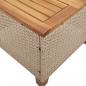 Preview: Gartentisch Beige 45x45x37 cm Poly Rattan Akazienholz