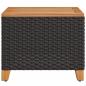 Preview: Gartentisch Schwarz 45x45x37 cm Poly Rattan Akazienholz