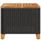 Preview: Gartentisch Schwarz 45x45x37 cm Poly Rattan Akazienholz